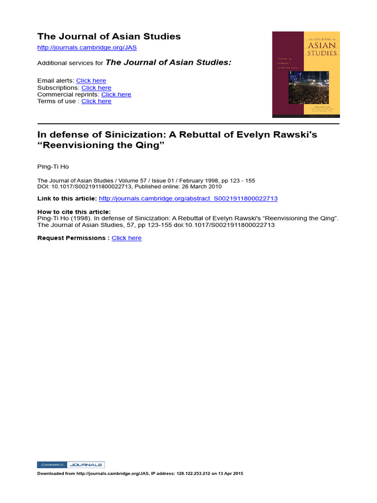 In Defense of Sinicization Rebuttal | PDF | Qing Dynasty | Tang Dynasty