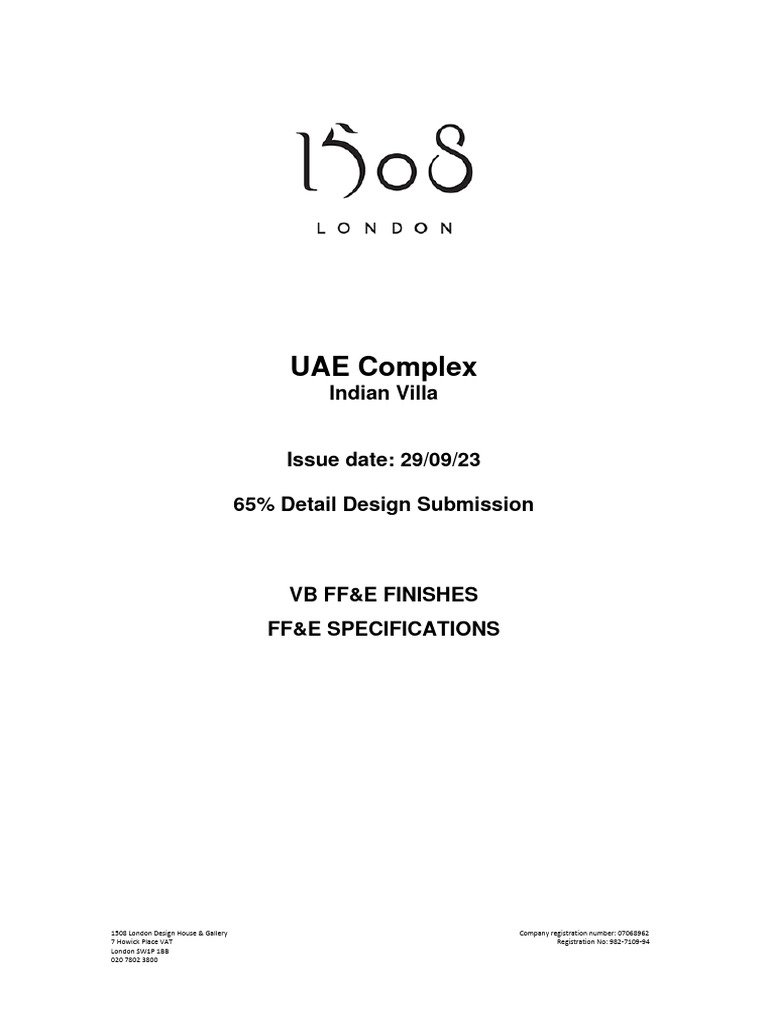 FF&E Specifications for UAE Villas | PDF | Textiles | Specification ...