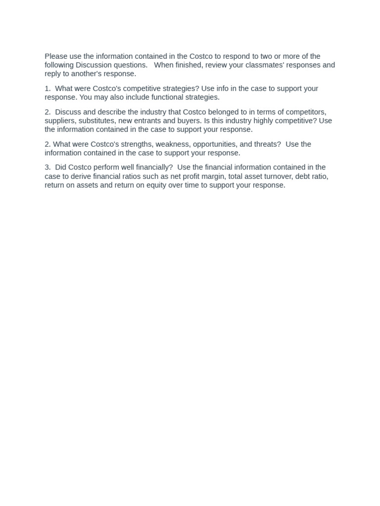 Case and Question PDF Costco Credit Card