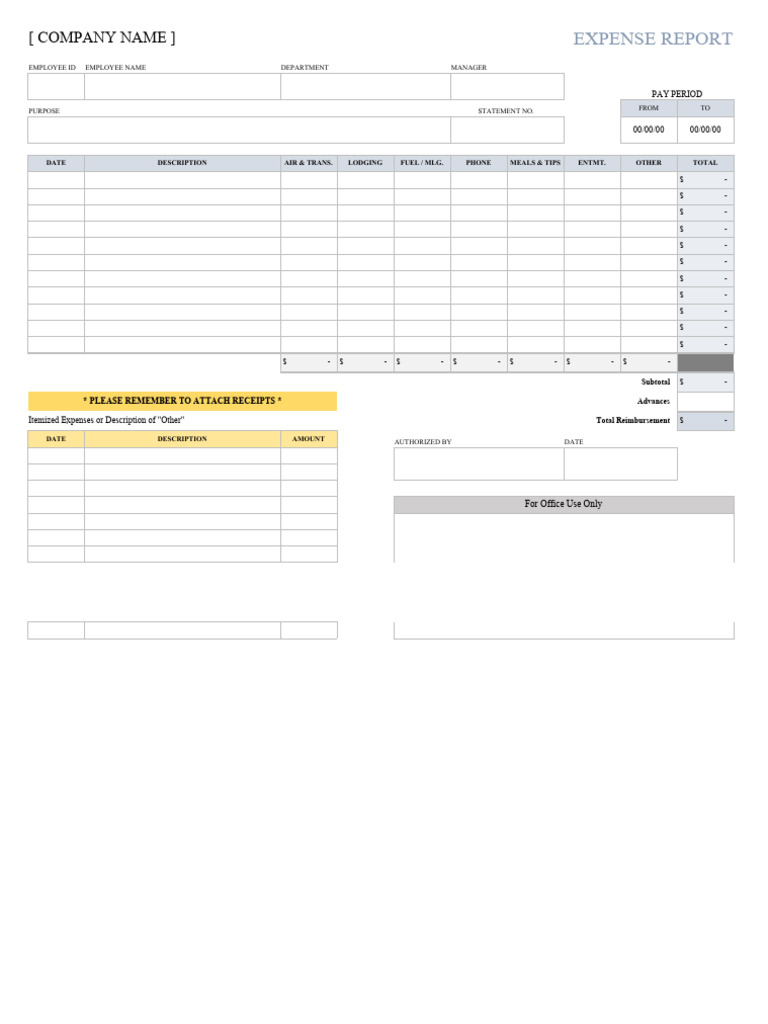 Expense Report Template | PDF