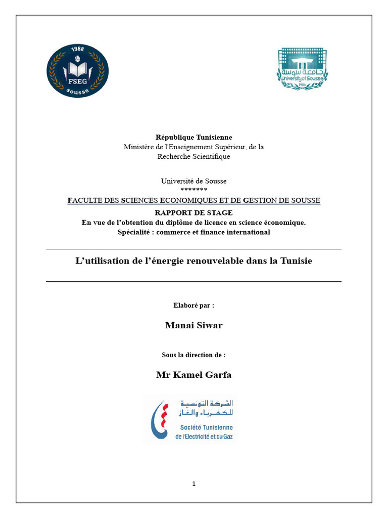 Énergies renouvelables en Tunisie | PDF | Énergie renouvelable ...