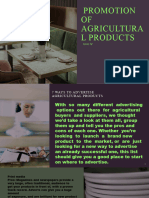 Promotion of Agricultural Products
