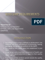 Who GMP Requirements