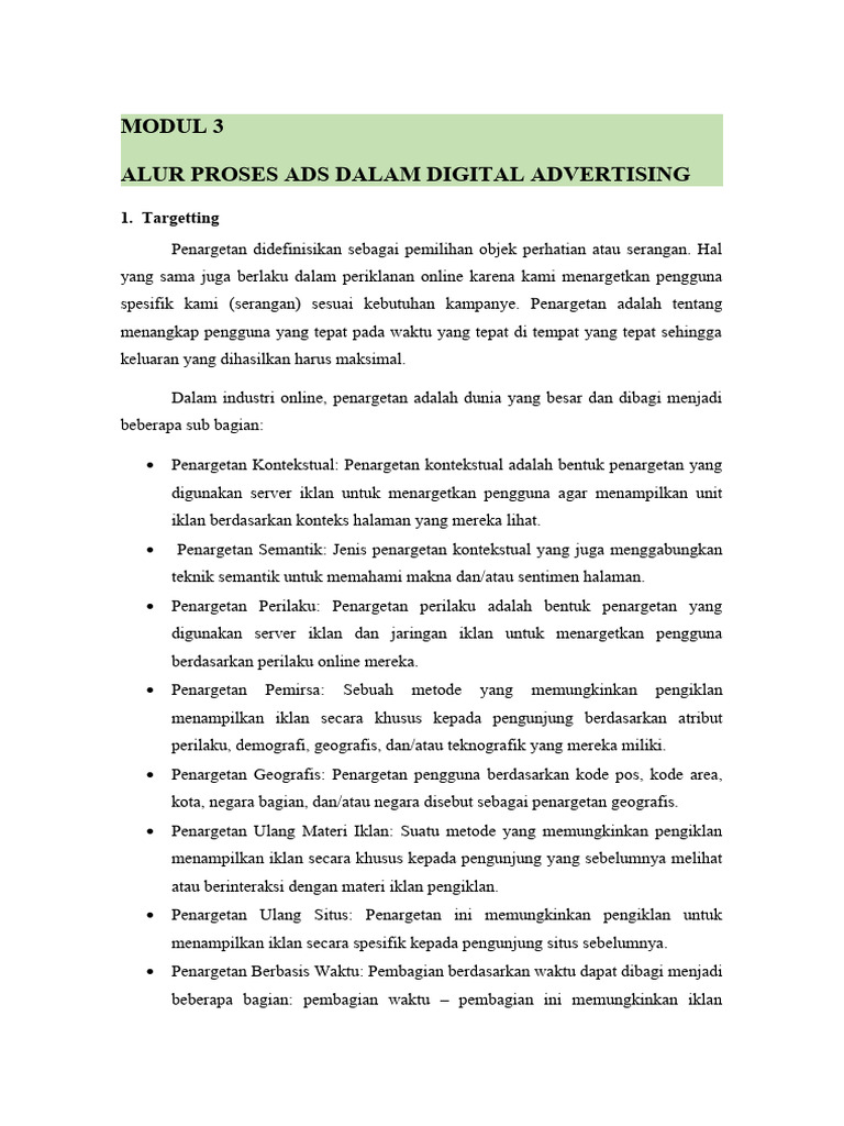 MODUL 3 - Pengantar Digital Advertising | PDF | Bisnis