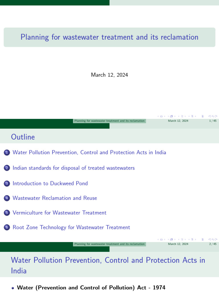 Wastewater Treatment and Reclamation Guide | PDF | Reclaimed Water ...