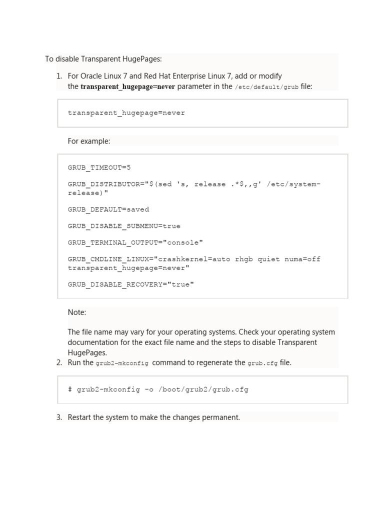 Disable Transparent HugePages in Linux | PDF | Teaching Methods ...