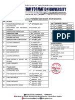 Academic Calendar for 2023 2024 Session (First Semester)