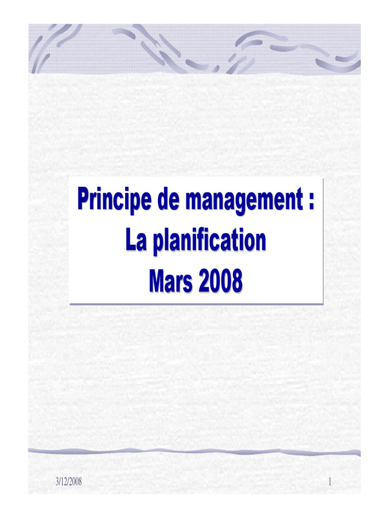 Importance de la Planification en Management | PDF | Planification ...