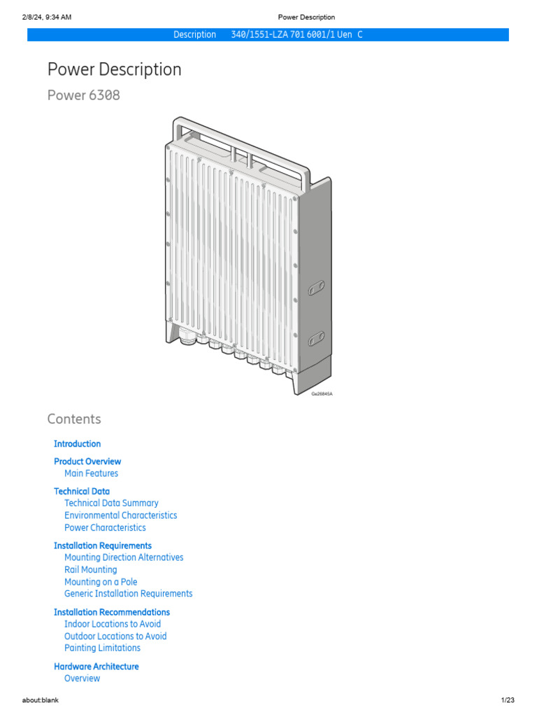Power 6308 Description | PDF | Power Supply | Alternating Current