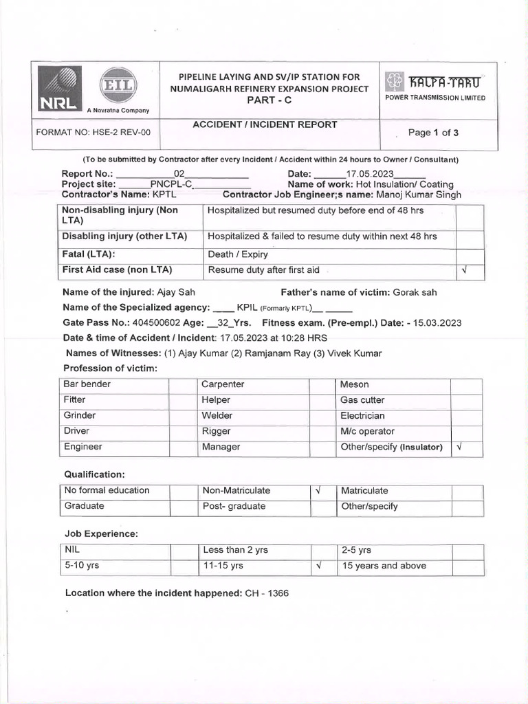 02-First Aid Report-17.05.2023 | PDF