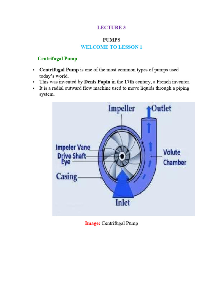 Overview of Centrifugal Pumps | PDF | Pump | Turbine