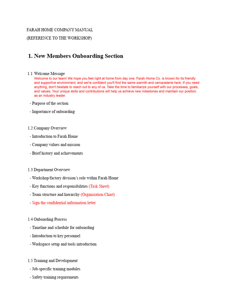 FH Co Manual - Workshop | PDF | Occupational Safety And Health ...