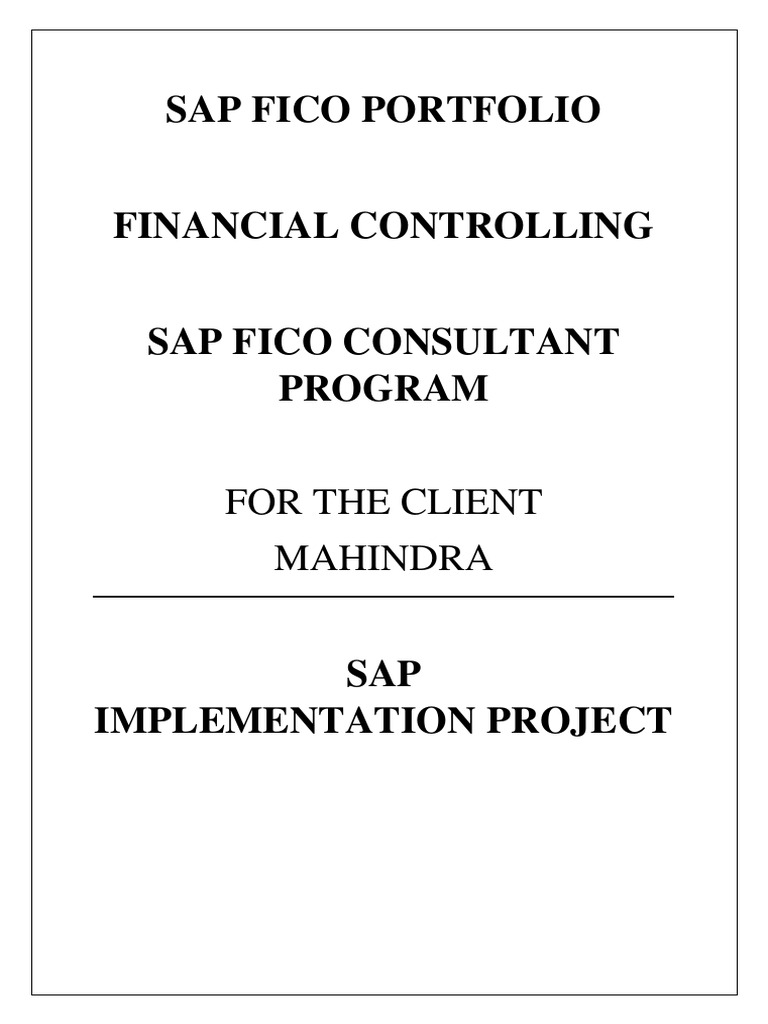 Mahindra Sap Project 2 | PDF | Enterprise Resource Planning | Cloud ...