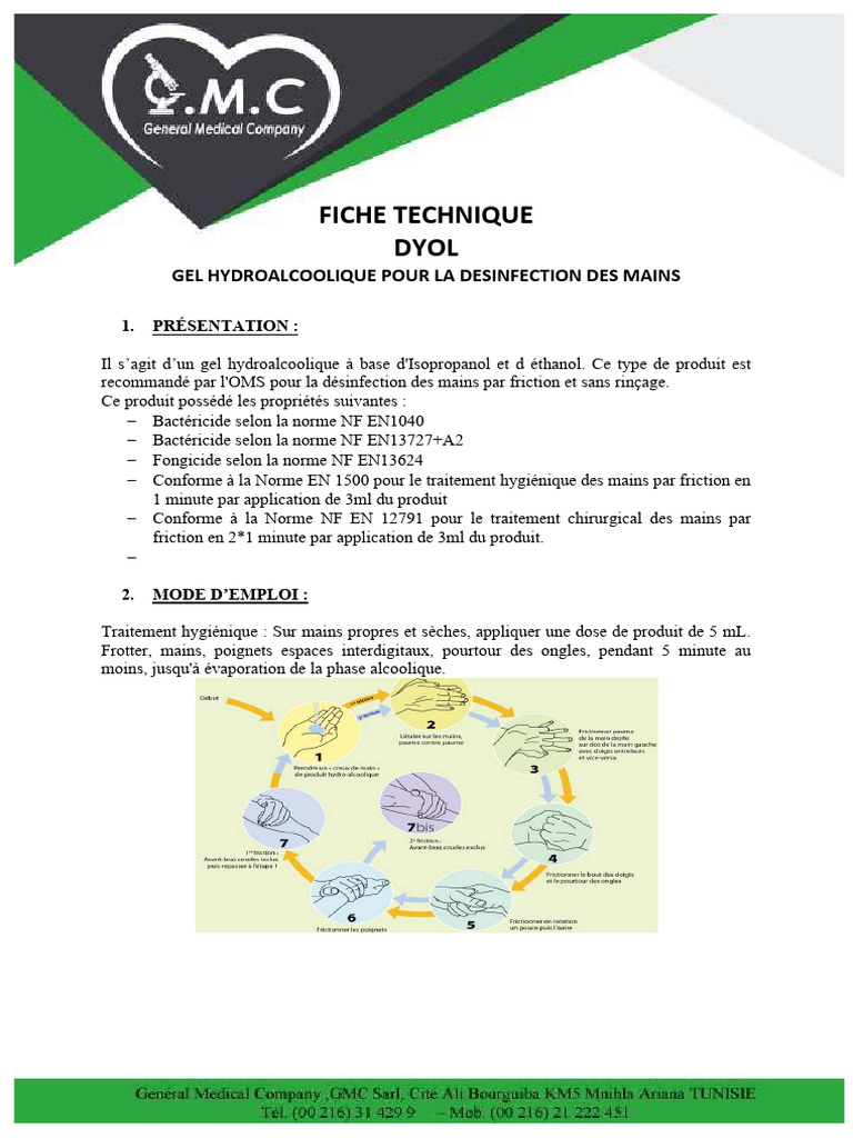 Composition du Gel Hydroalcoolique Dyol PDF — free download