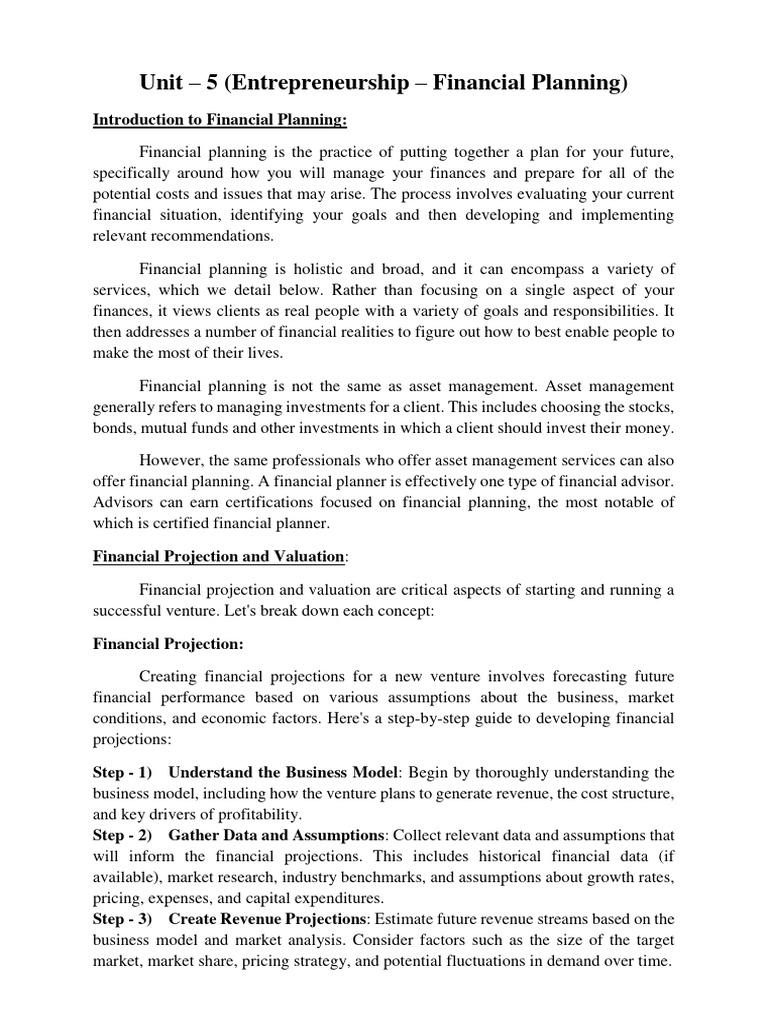 Financial Planning and Valuation Guide | PDF | Valuation (Finance ...