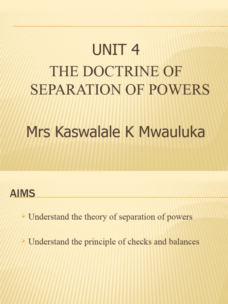 Understanding Separation of Powers Doctrine | PDF | Separation Of ...