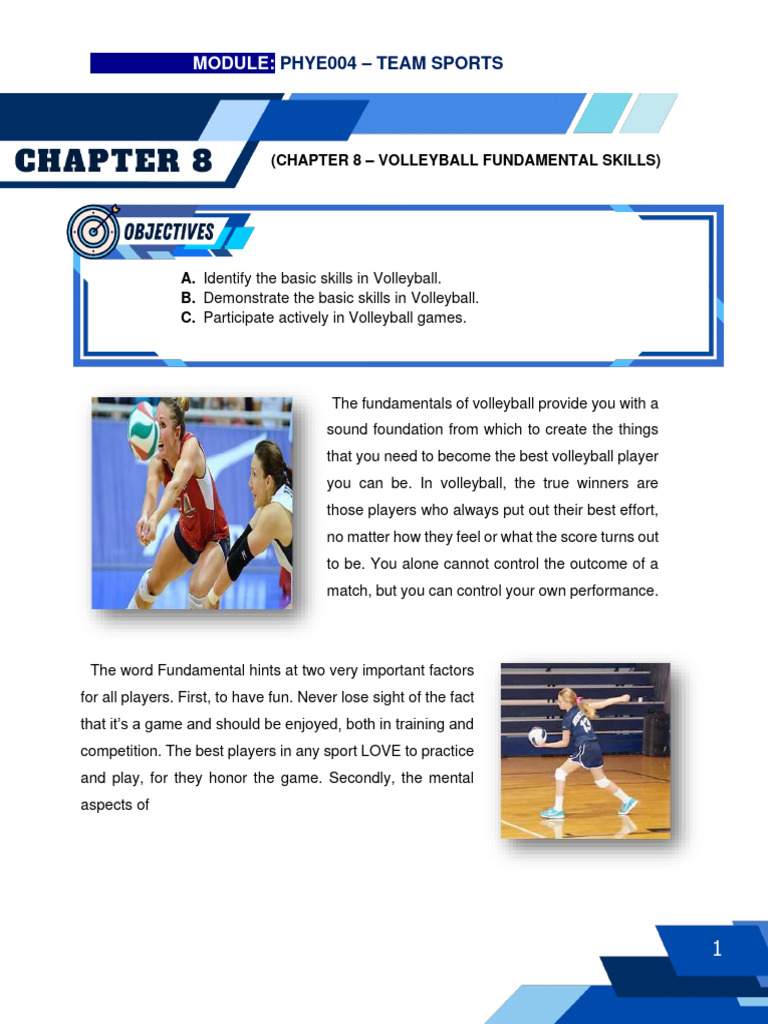 Chapter 8 Volleyball Fundamental Skills Pdf Volleyball Cognition