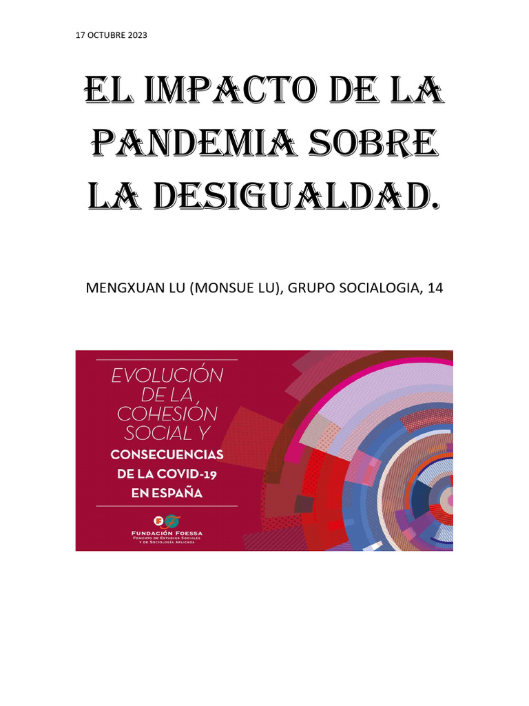 El Impacto de La Pandemia Sobre La Desigualdad | PDF | Big Data | Economias