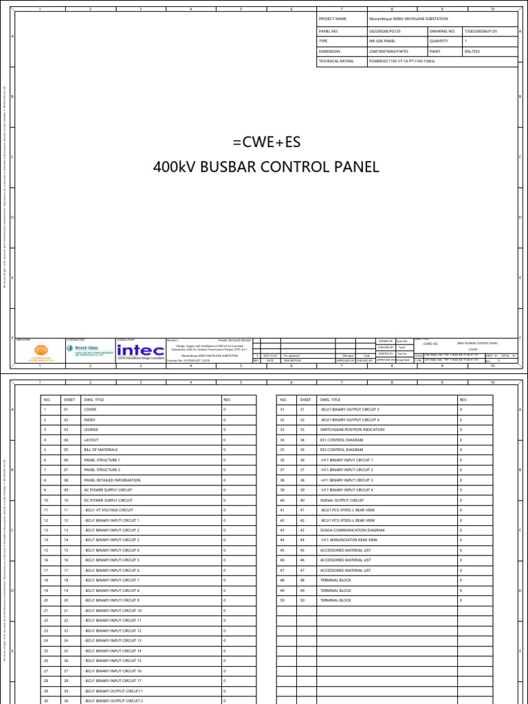 400kV Busbar Control Panel Design | PDF | Relay | Power Supply