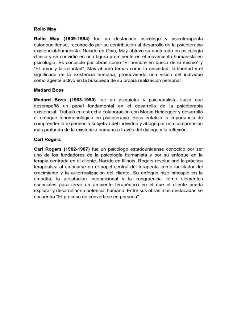 Rollo May | PDF | Psicoterapia | Sicología