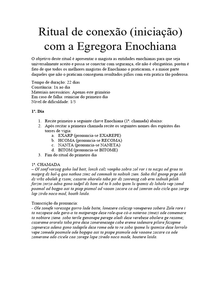 Conexão com a Egregora Enochiana | PDF | Esoterismo | Esoterismo ocidental
