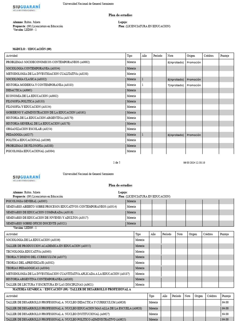Plan de Estudios Licenciatura en Educación | PDF | Plan de estudios ...