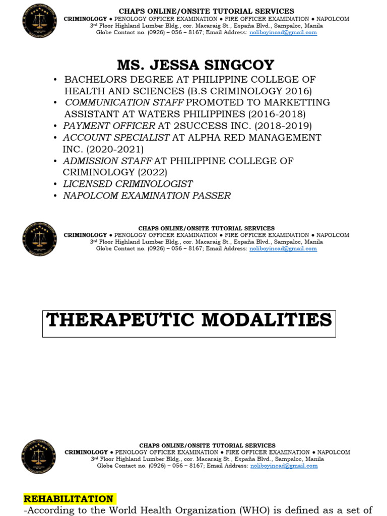 On Therapeutic Modalities 1 1 1 | PDF | Rehabilitation (Penology ...