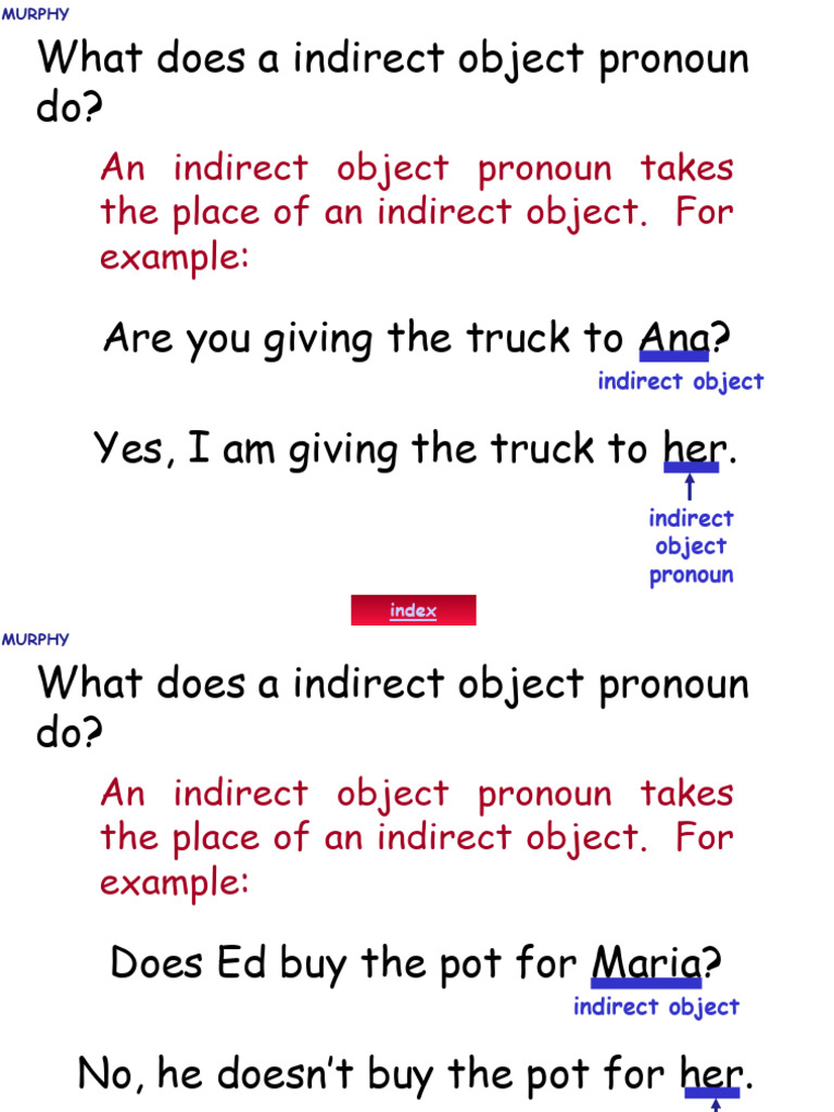 Understanding Indirect Object Pronouns | PDF | Grammatical Number | Grammar