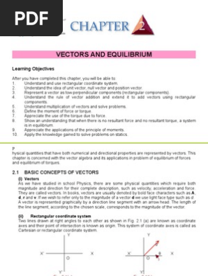 Vectors And Equilibrium Torque Euclidean Vector