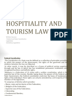 Hoapitiality and Tourism Law (Topic 1) Sources of Law