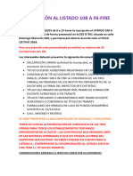 Inscripción Al Listado 108 A In-Fine Publicación.