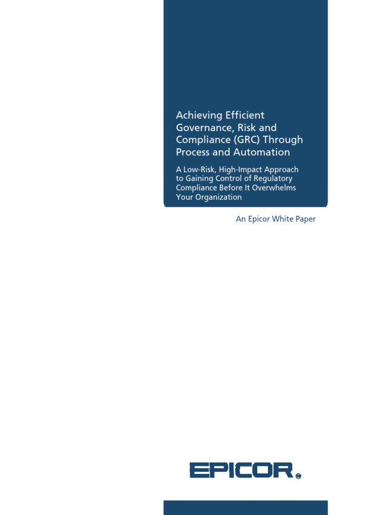 Grc Through Process Automation Download Free Pdf Internal Control