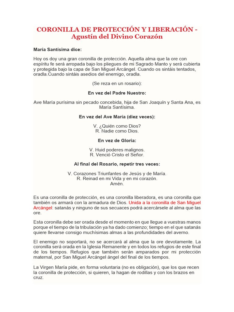 Coronilla de Protección y Liberación | PDF