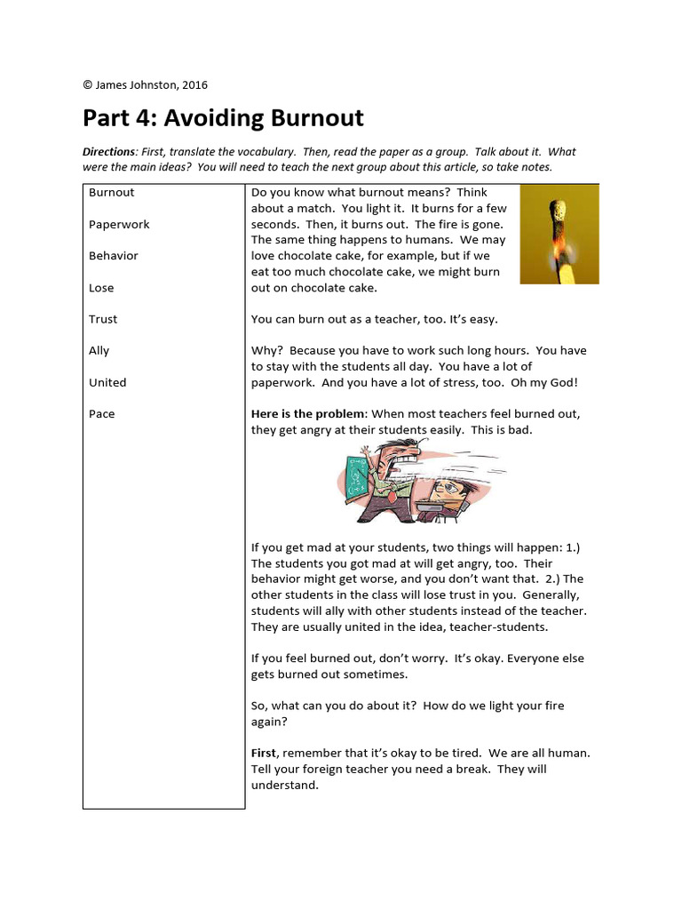 Avoiding Burnout Pdf Occupational Burnout