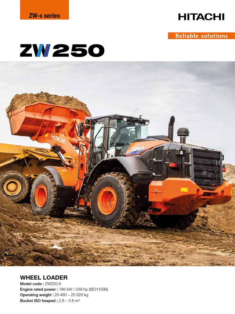 Hitachi ZW250-6 Wheel Loader Specs | PDF | Pump | Engines