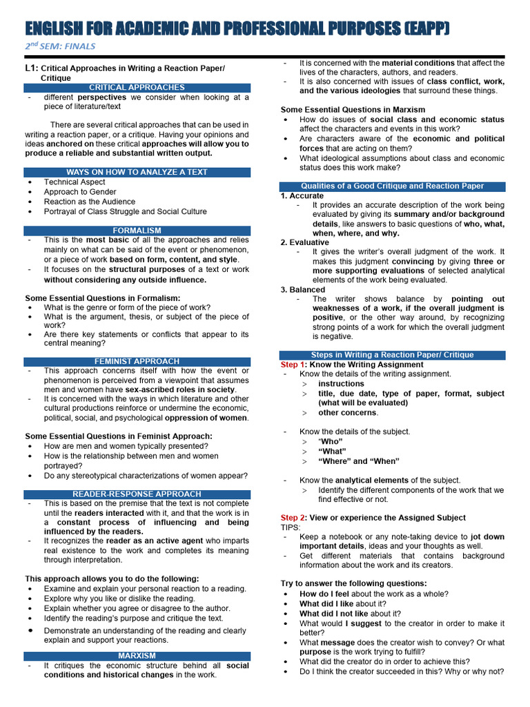 EAPP | PDF | Argument | Reason