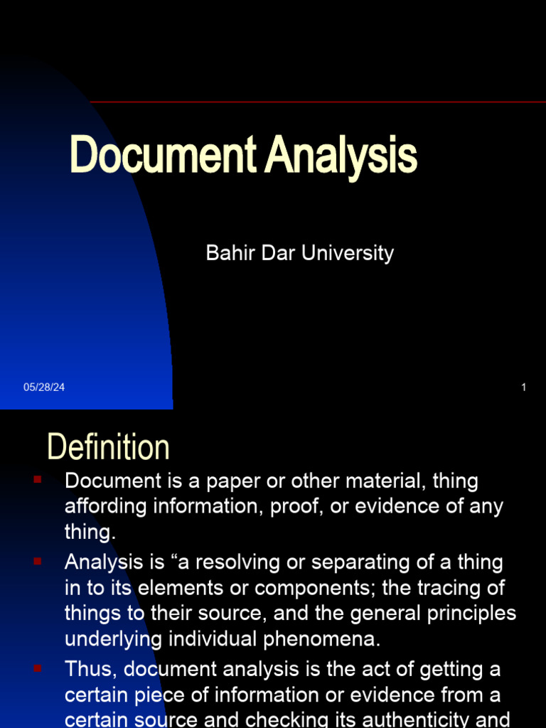 Understanding Document Analysis Techniques | PDF | Analysis | Cognition