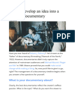 How To Develop An Idea Into A Finished Documentary