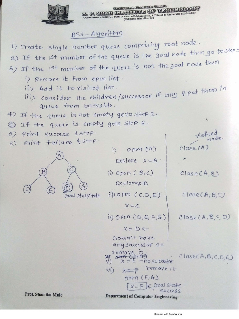 BFS Algo Example | PDF