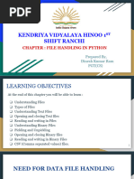 File Handling (Text, Binary, CSV) CLASS XII COMPUTER SCIENCE