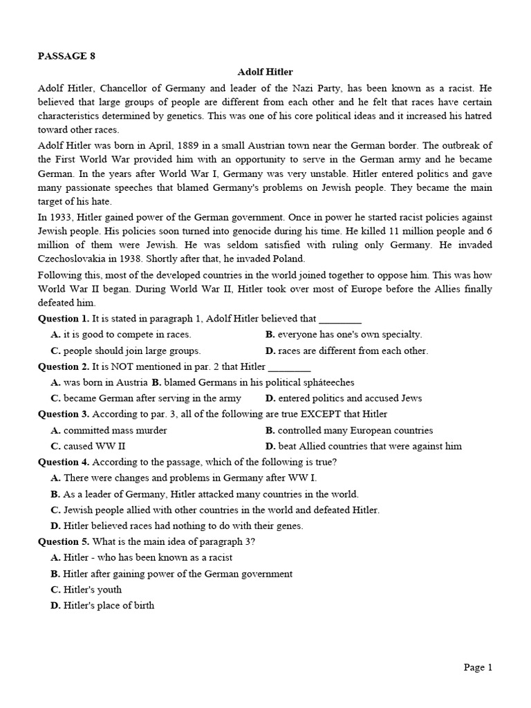Hitler's Racism and Rise to Power | PDF | Nazi Germany | Adolf Hitler