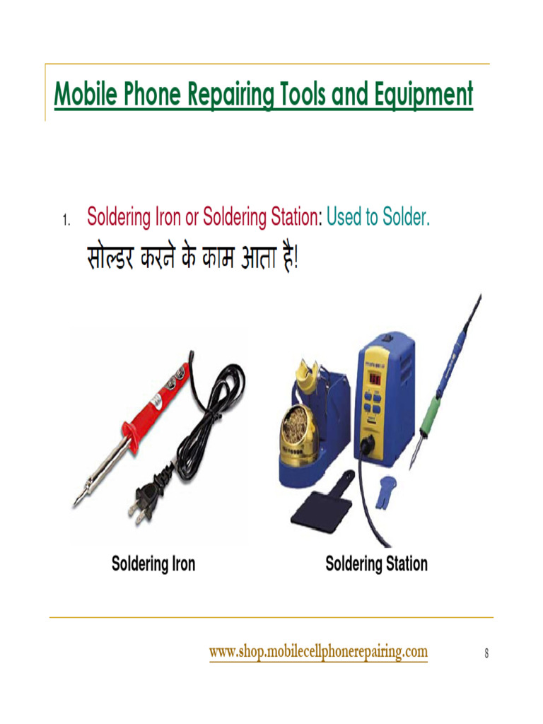 Mobile Phone Repairing Tools List PDF | PDF | Soldering | Printed