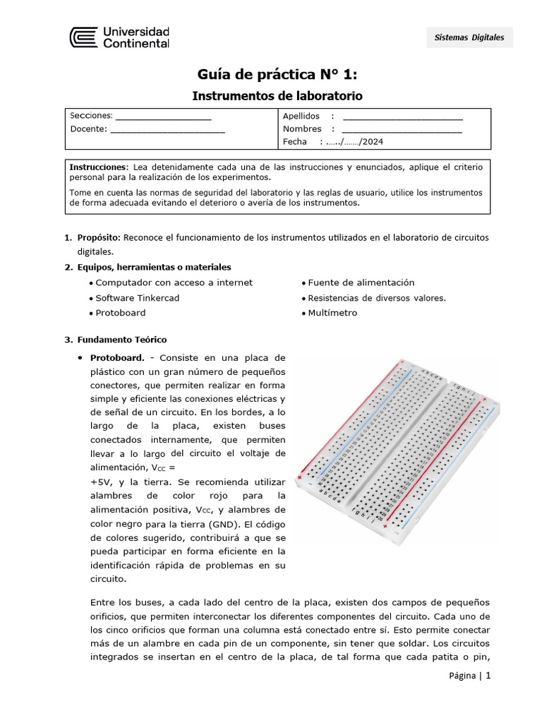 Instrumentos para Laboratorio Digital | PDF | Diodo emisor de luz ...
