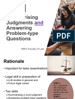 Summarising Judgments Answering Problem-Type Questions: NWU Faculty of Law