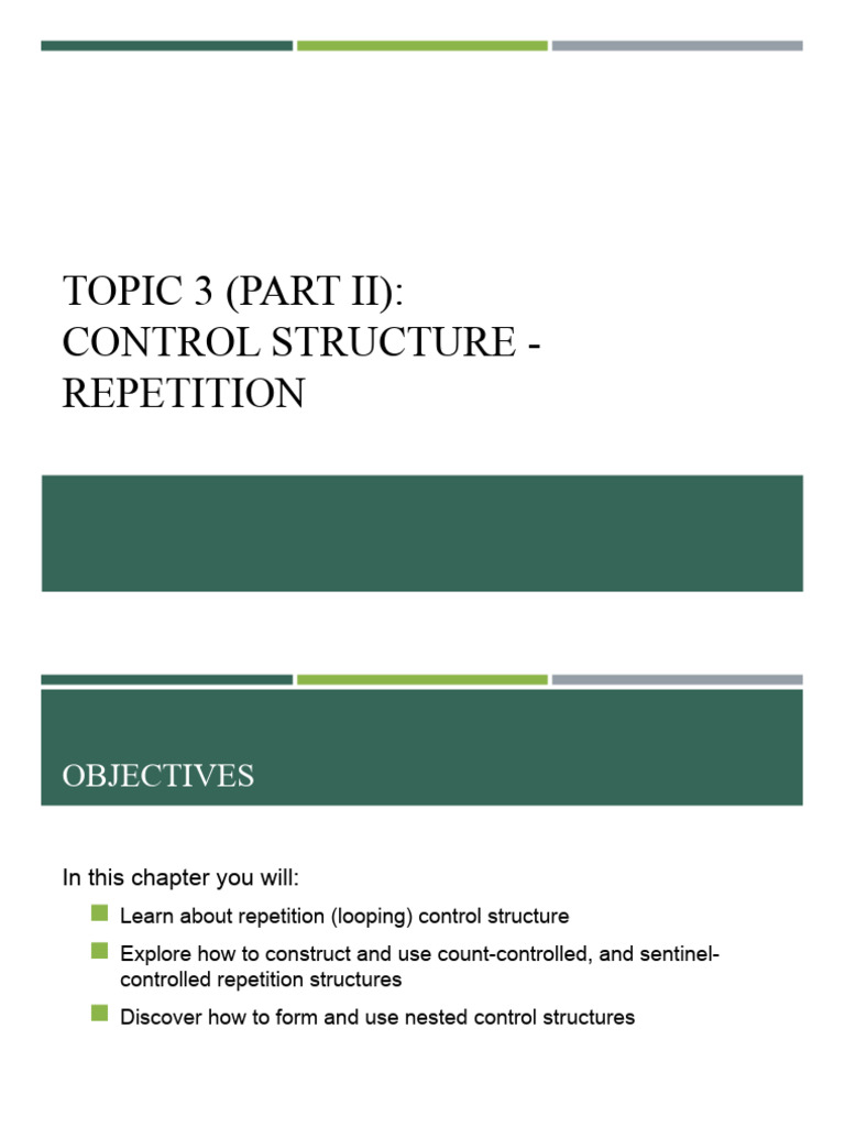 Topic 3 - Control Structure (Part 2) | PDF | Control Flow | Theoretical ...