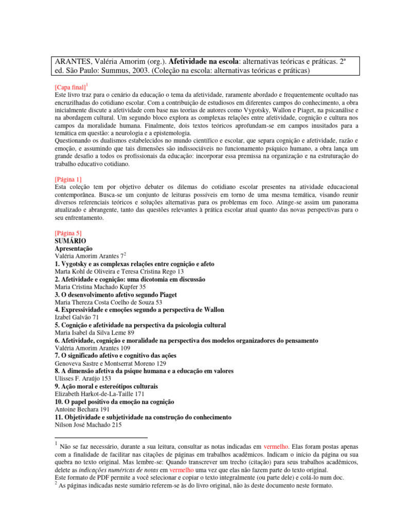 Livro - Afetividade Na Escola - Alternativas Teóricas e Práticas | PDF |  Psicologia | Emoções, image size:768x1024