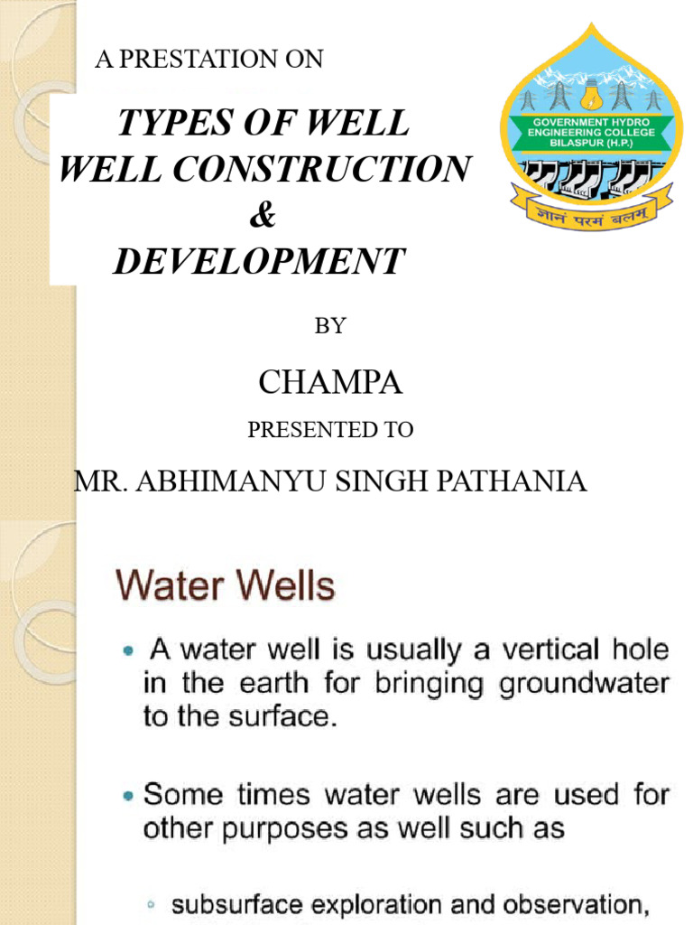 Well Construction and Development Methods | PDF | Pump | Water