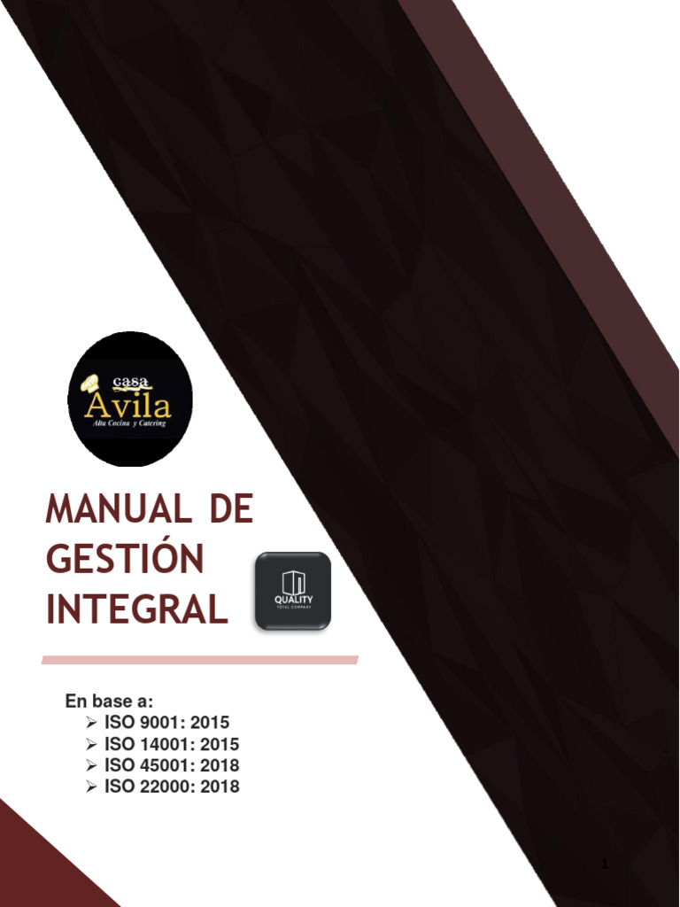 Manual Del Sistema de Gestión Integral (Casa Ávila) | PDF | Calidad ...