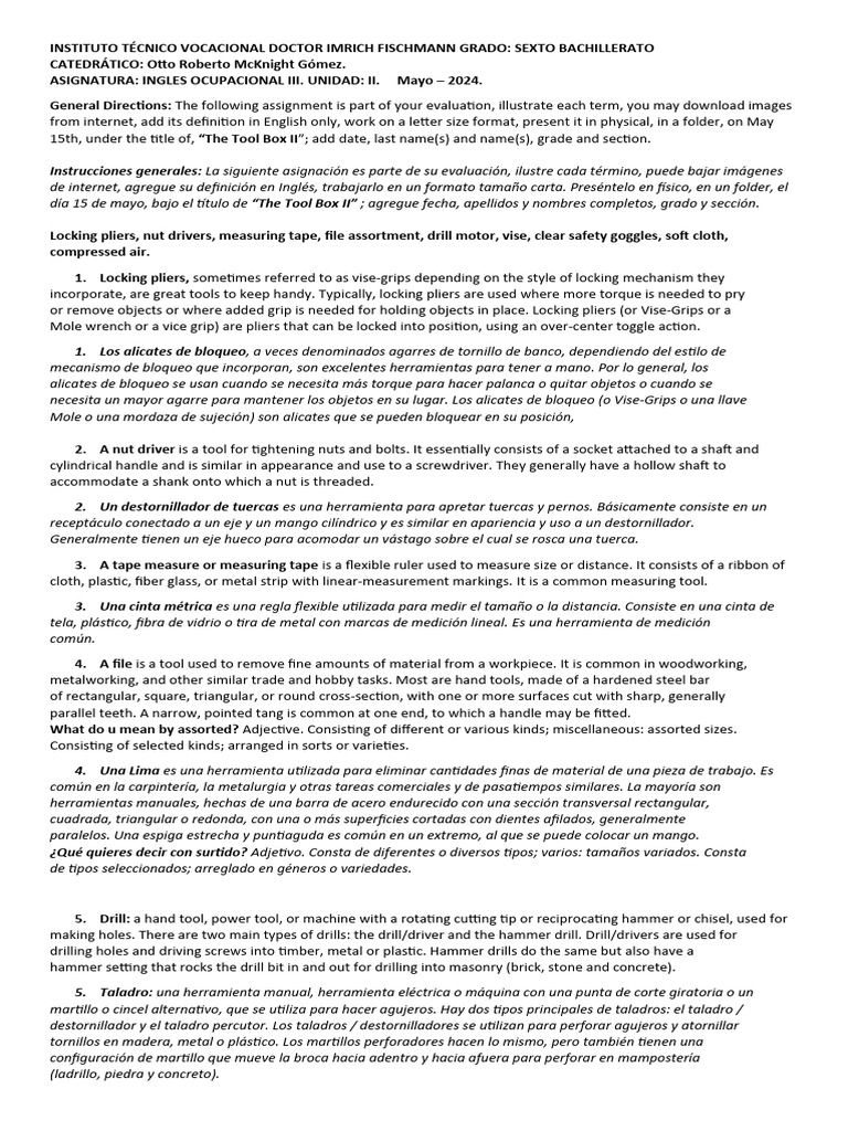 Herramientas para Bachillerato II | PDF | Herramientas | Metalurgia