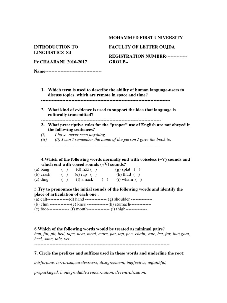 Corrected exercises pdf vowel word